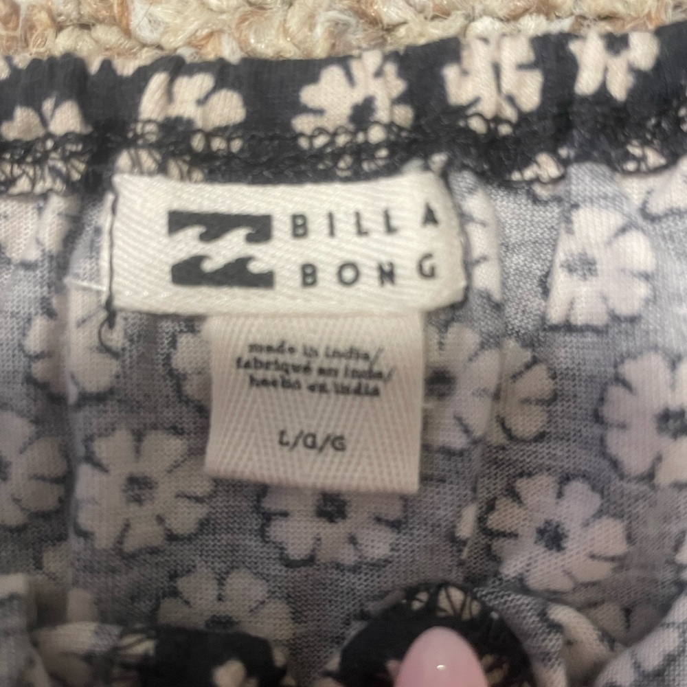 Billabong Top L Smoked Stretch Milkmaid Off Shoulder Short Puff Sleeve Cropped - Picture 5 of 6